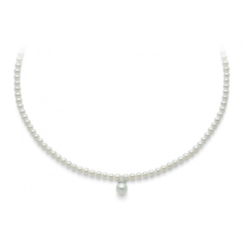 Miluna collana perle PCL2506 e diamanti