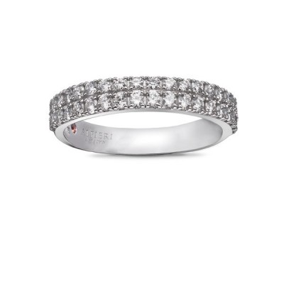 Alfieri & St. John anello veretta con diamanti in oro bianco collezione 1920