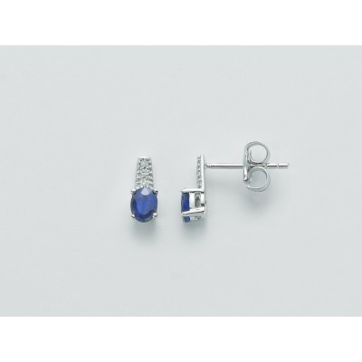Orecchini Miluna ERD2111X con zaffiro blu e diamanti