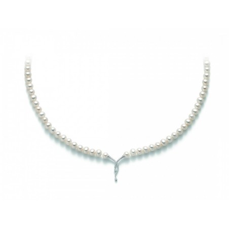 Collana di perle Miluna PCL5228 con centrale in oro bianco e diamanti