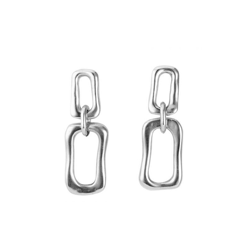 UNOde50 Orecchini Switch On A Cerchio Con Barra, Placcati Oro, Fatti A Mano In Spagna, Lunghezza 3.5 Cm
