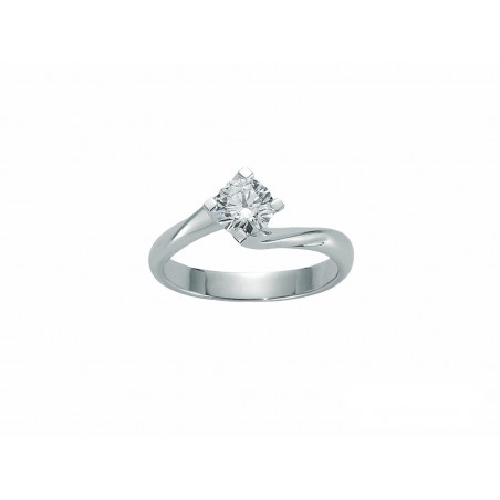 Miluna LID5180-030G7V anello solitario oro bianco e diamante carati 0,30