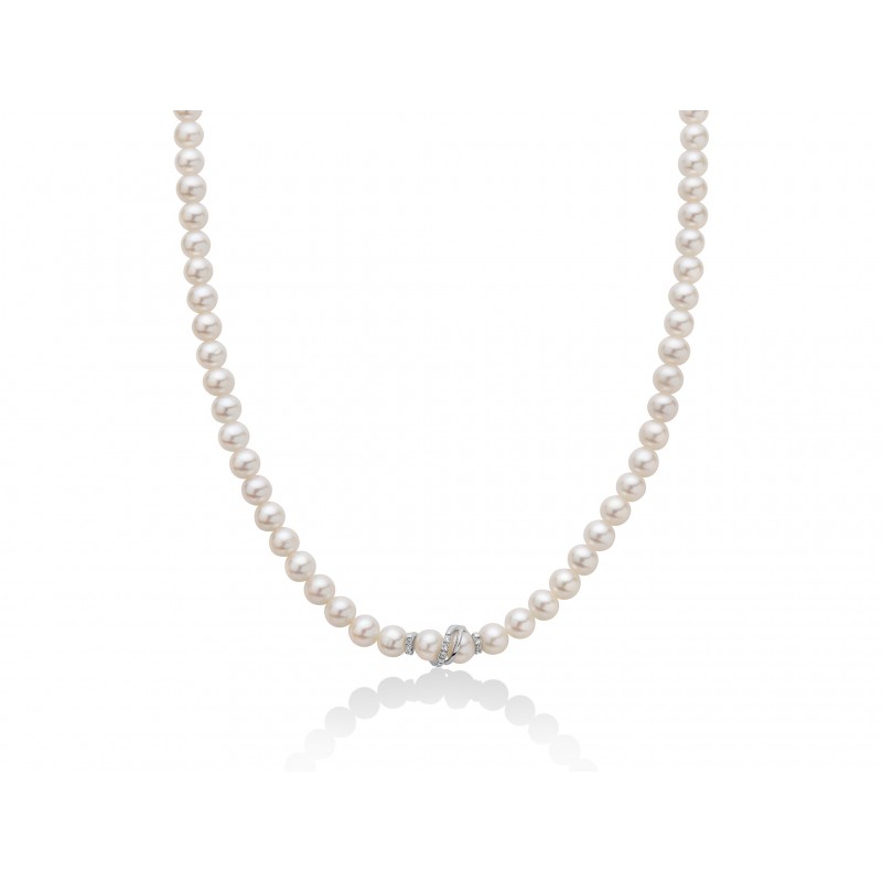 Miluna PCL3726 collana perle con diamanti