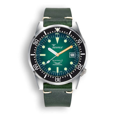 Squale 1521Green Ray cinturino in pelle