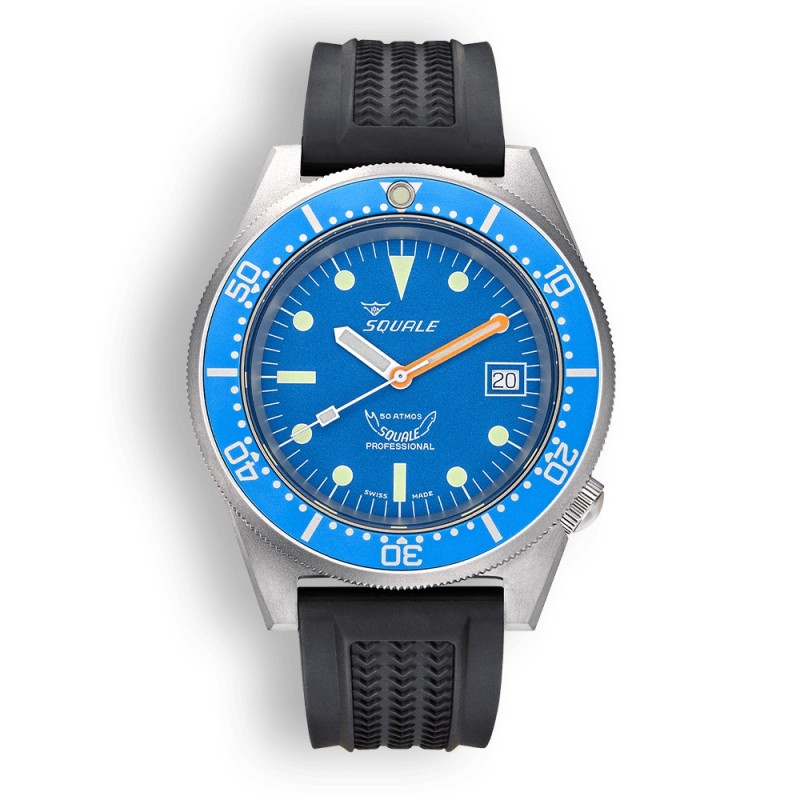 Squale 1521 Blue Blasted Von Buren Pro Rubber