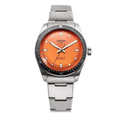 Vulcain Nautique Skin Diver Arancione con bracciale acciaio