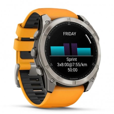 Garmin Fenix 8 010-02905-11 Amoled Sapphire 51 mm. cinturino arancione