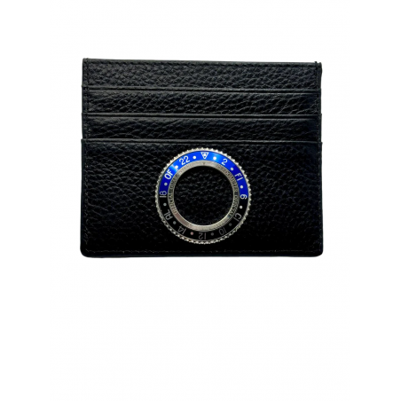 Speedometer Official Wallet in pelle nera con ghiera nera e blu