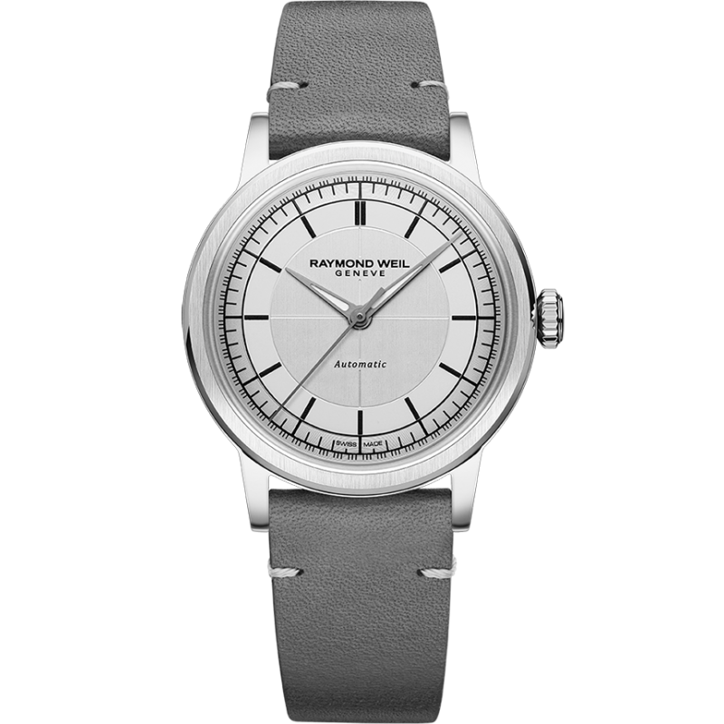 Raymond Weil Millesime 35 mm. silver cinturino grigio 2125-STC-65001