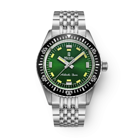 Nivada Grenchen Antarctic Diver green bracciale chicchi di riso 32059A04