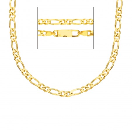 catena piena Figaro oro giallo 18 KT.